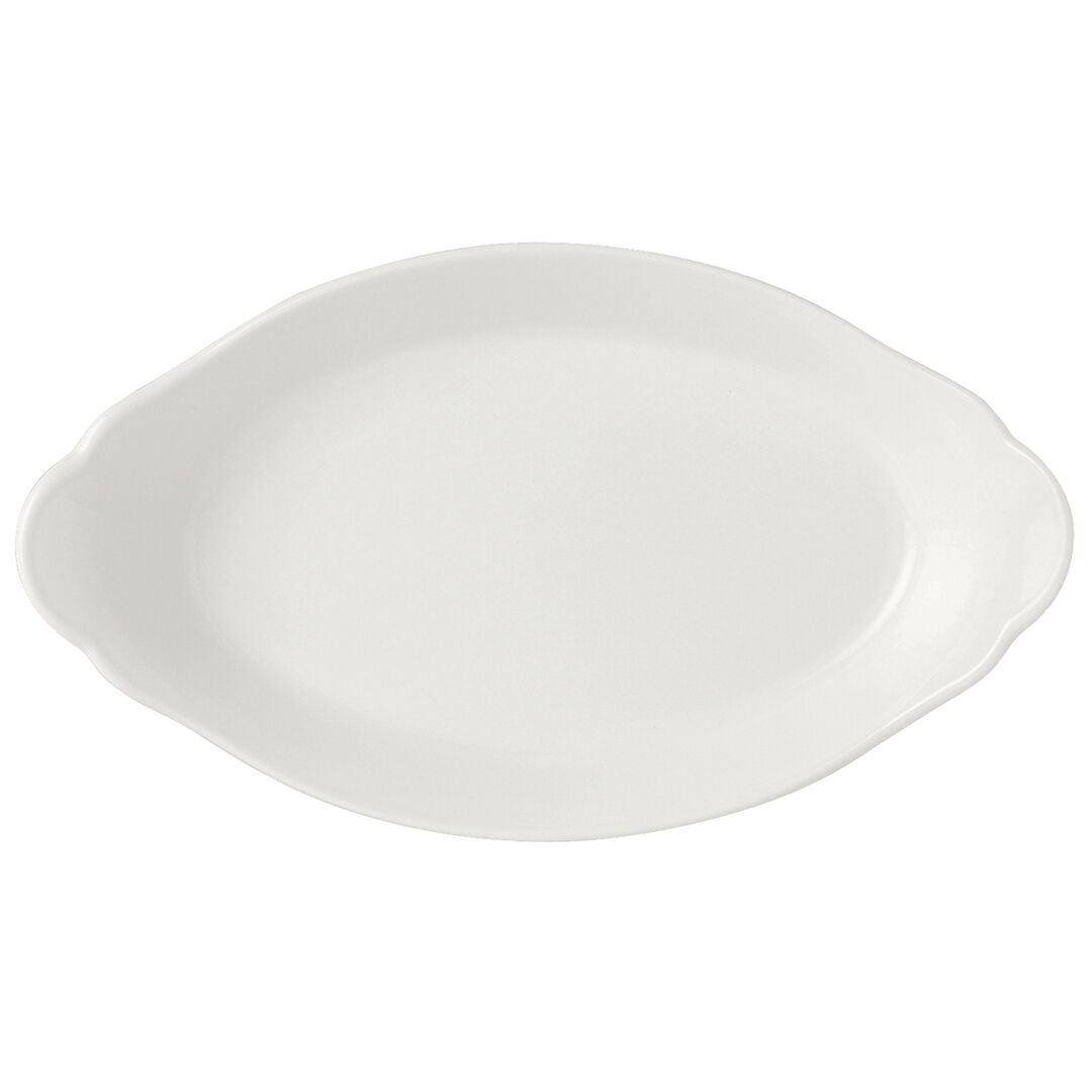 Utopia | Tableware | Simplicity White Oval No3 Eared Dish 30.5 x 17cm (12 x 6 3/4") | Bespoke77