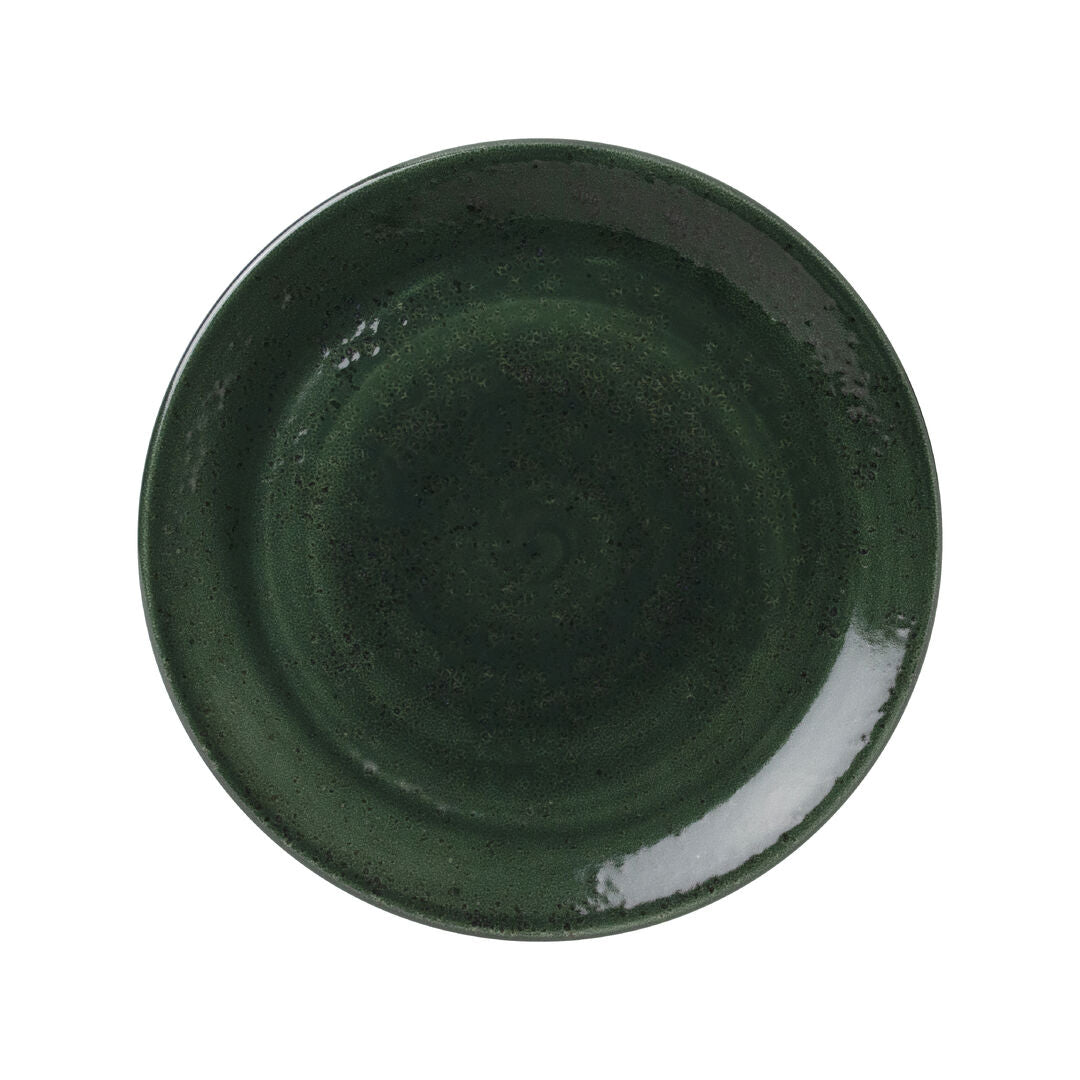 Utopia | Tableware | Vesuvius Burnt Emerald Coupe Plate 25.25cm (10") | Bespoke77