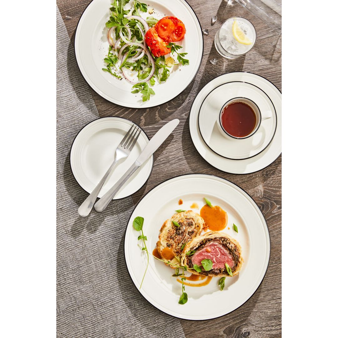 Utopia | Tableware | Bead Black Band Plate 20.25cm (8") | Bespoke77