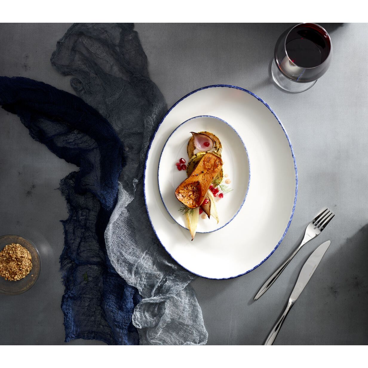 Utopia | Tableware | Blue Dapple Rectangle One 27 x 16.75cm (10 5/8 x 6 5/8") | Bespoke77