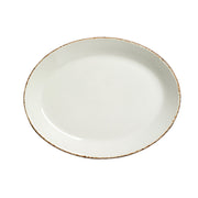 Utopia | Tableware | Brown Dapple Oval Coupe Plate 20.25cm (8") | Bespoke77
