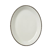 Utopia | Tableware | Charcoal Dapple Oval Coupe Plate 28cm (11") | Bespoke77
