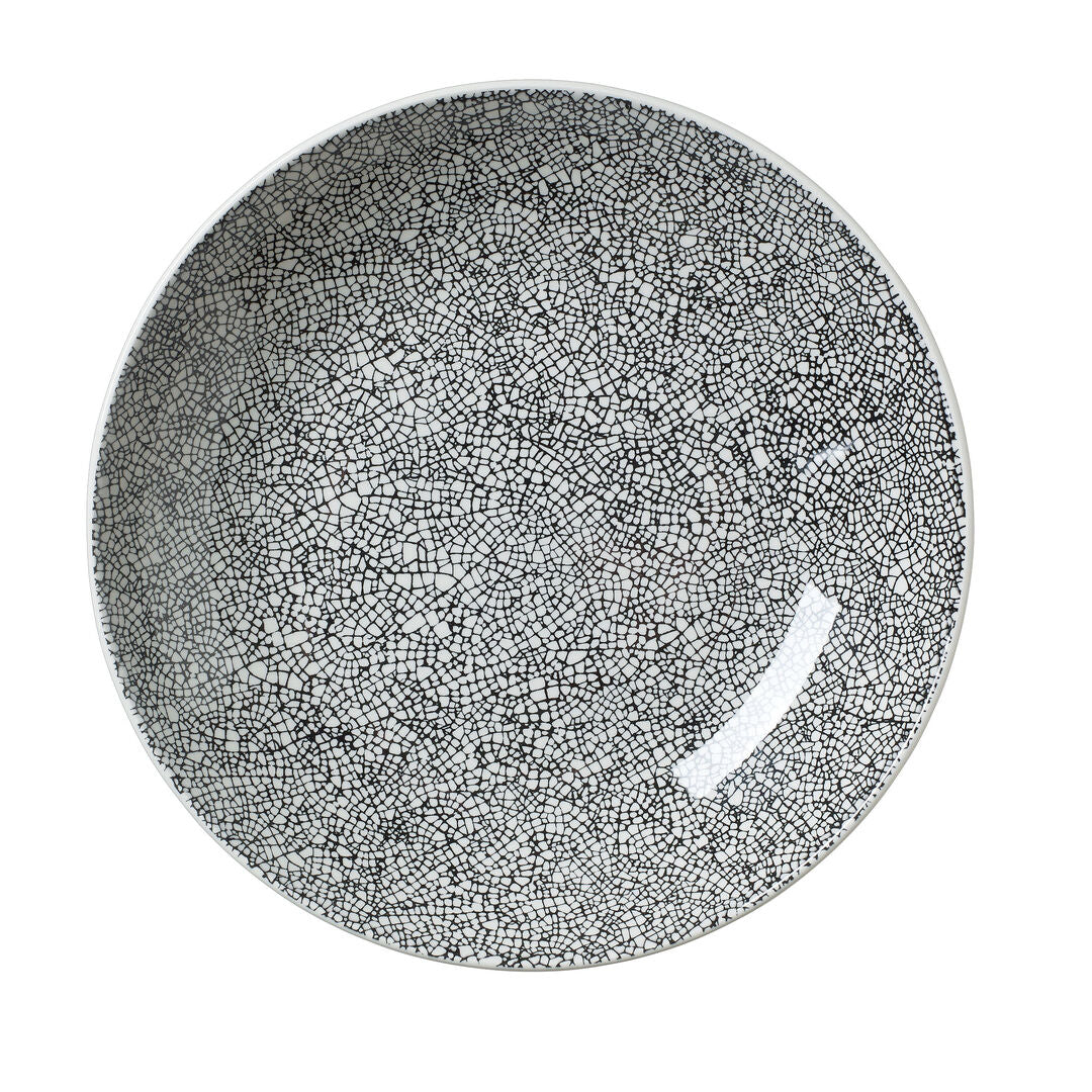 Utopia | Tableware | Ink Crackle Black Coupe Bowl 25.5cm 120.25cl (10" 42 2/7oz) | Bespoke77