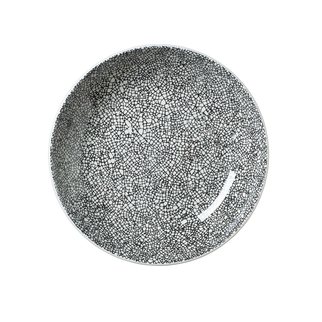 Utopia | Tableware | Ink Crackle Black Coupe Bowl 21.6cm 83.5cl (8 1/2" 29 2/5oz) | Bespoke77
