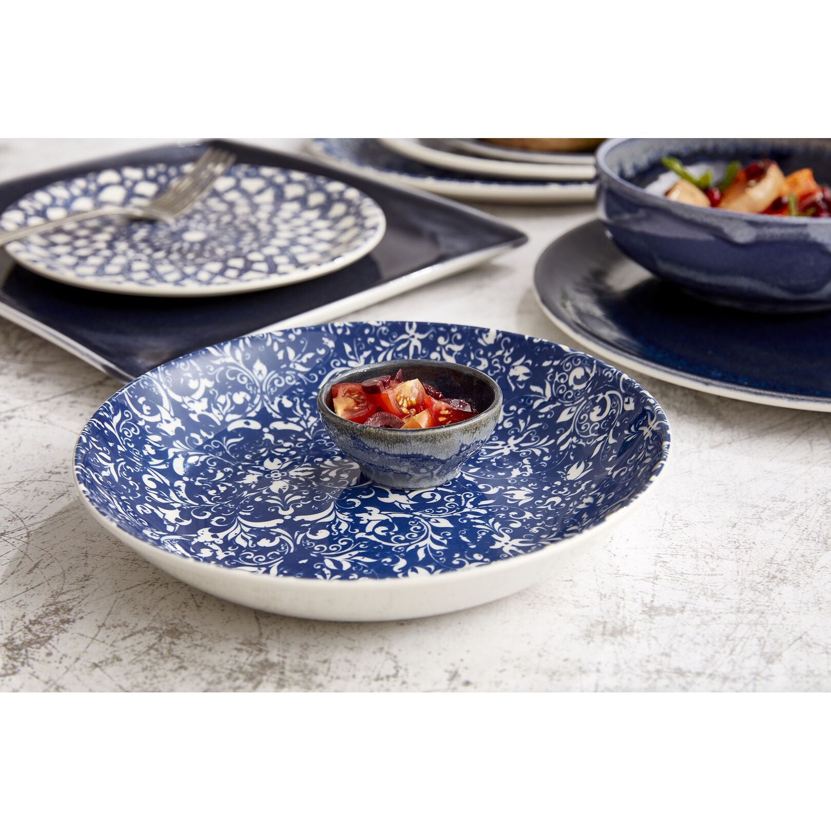 Utopia | Tableware | Ink Legacy Blue Coupe Bowl 25.5cm 120.25cl (10" 42 2/7oz) | Bespoke77