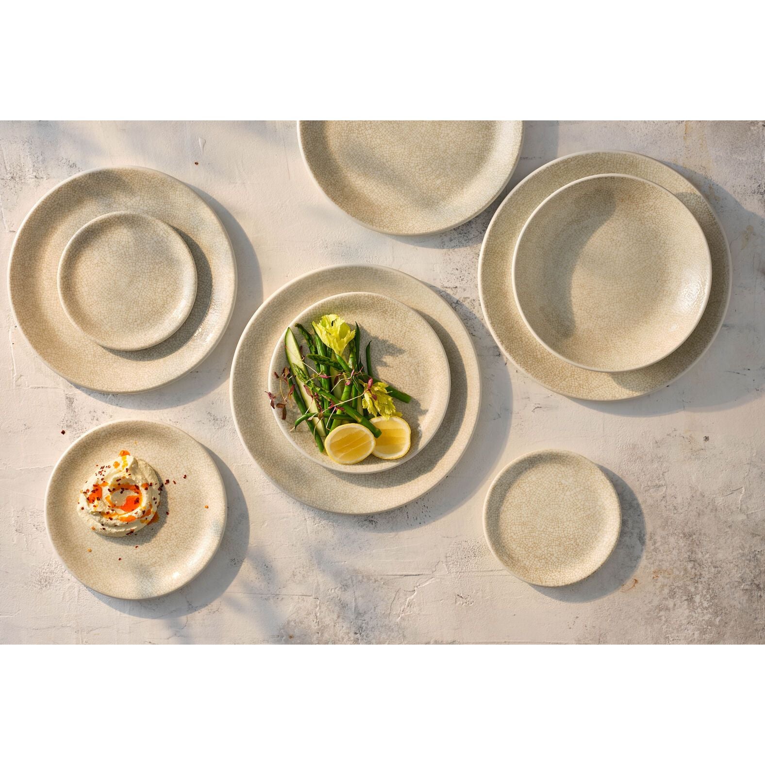 Utopia | Tableware | Ink Crackle Taupe Coupe Plate 28cm (11") | Bespoke77
