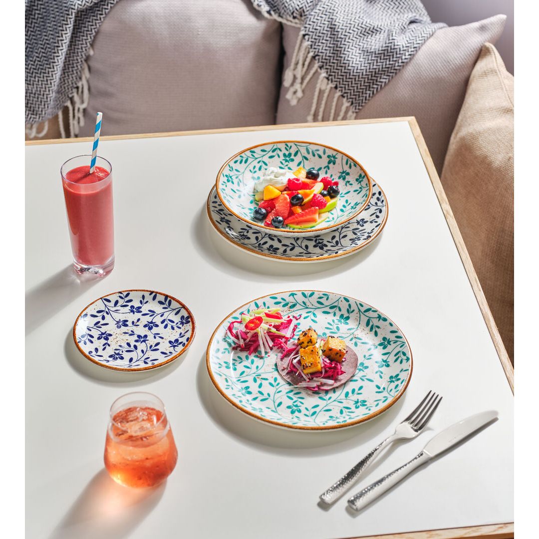Utopia | Tableware | Flora Aqua Coupe Bowl 25.5cm 120.25cl (10" 42 2/7oz) | Bespoke77