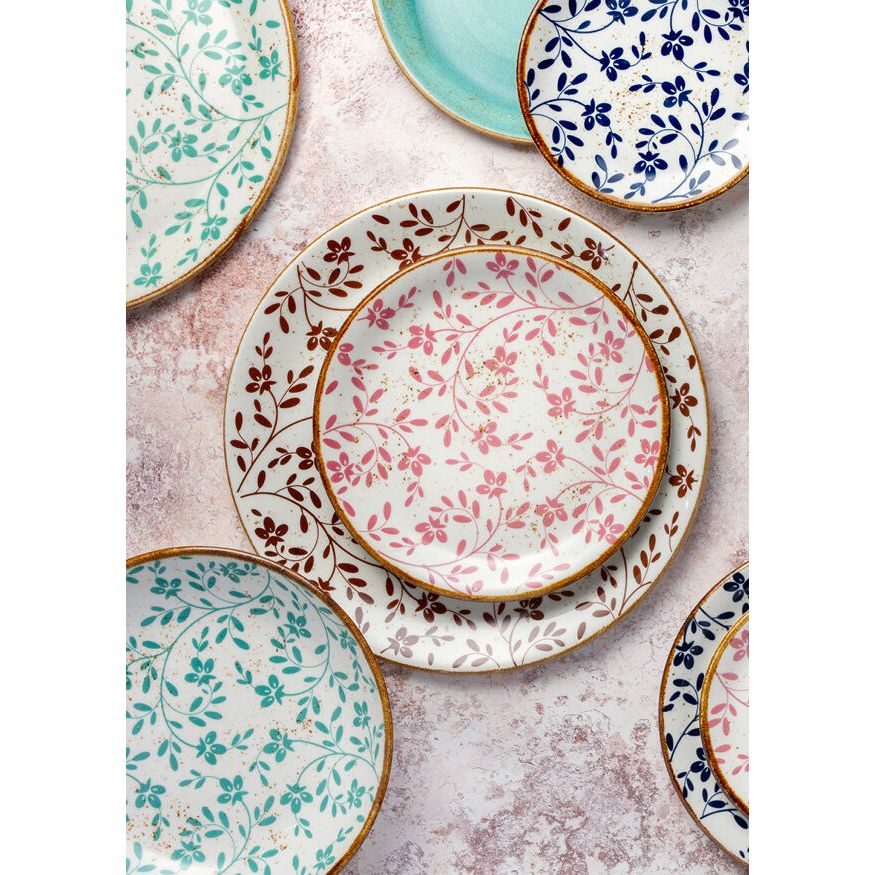 Utopia | Tableware | Flora Brown Coupe Plate 20.25cm (8") | Bespoke77