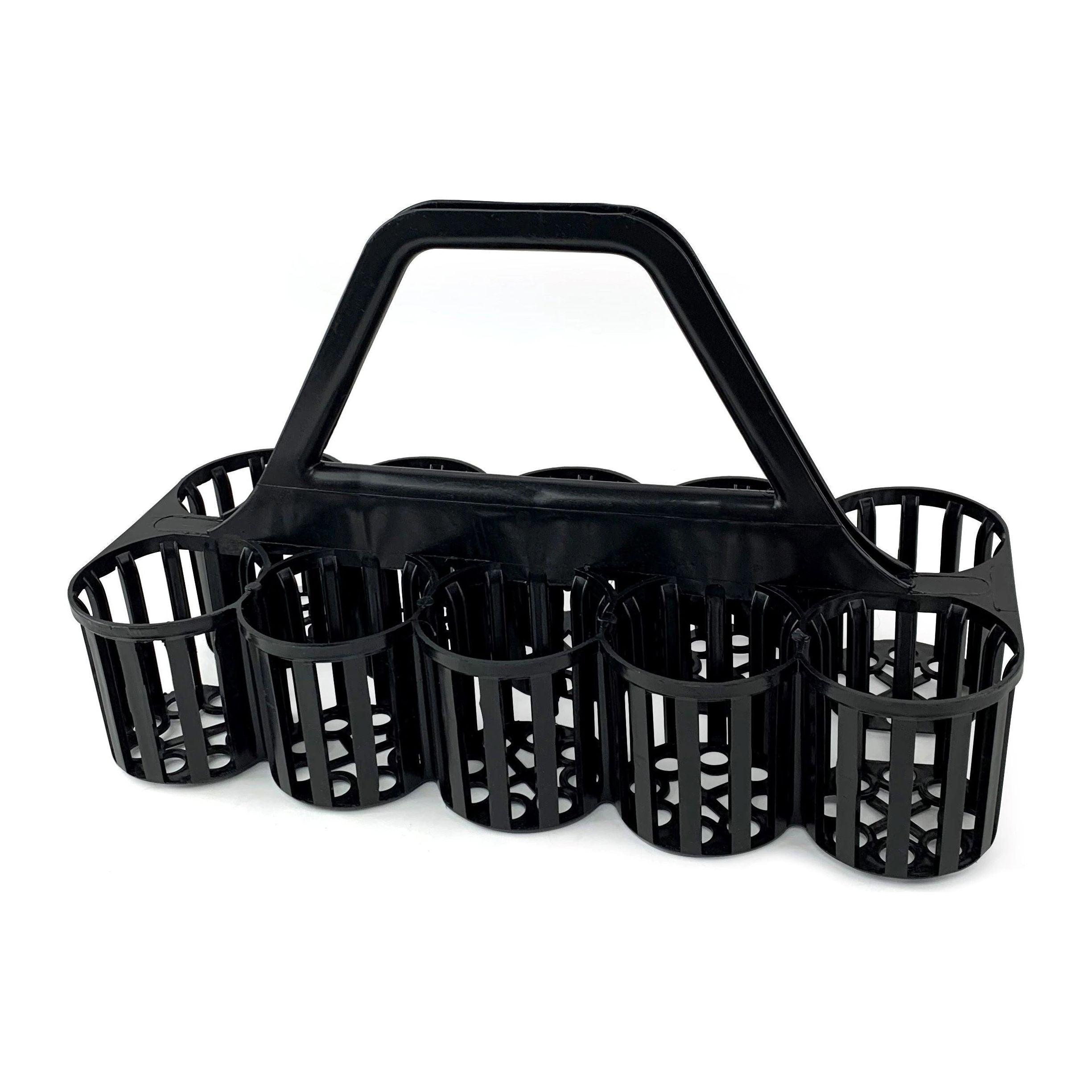 10-Pocket Black Glass & Bottle Carrier