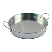Rustic 12" Round Galvanised Tin Serving Platter