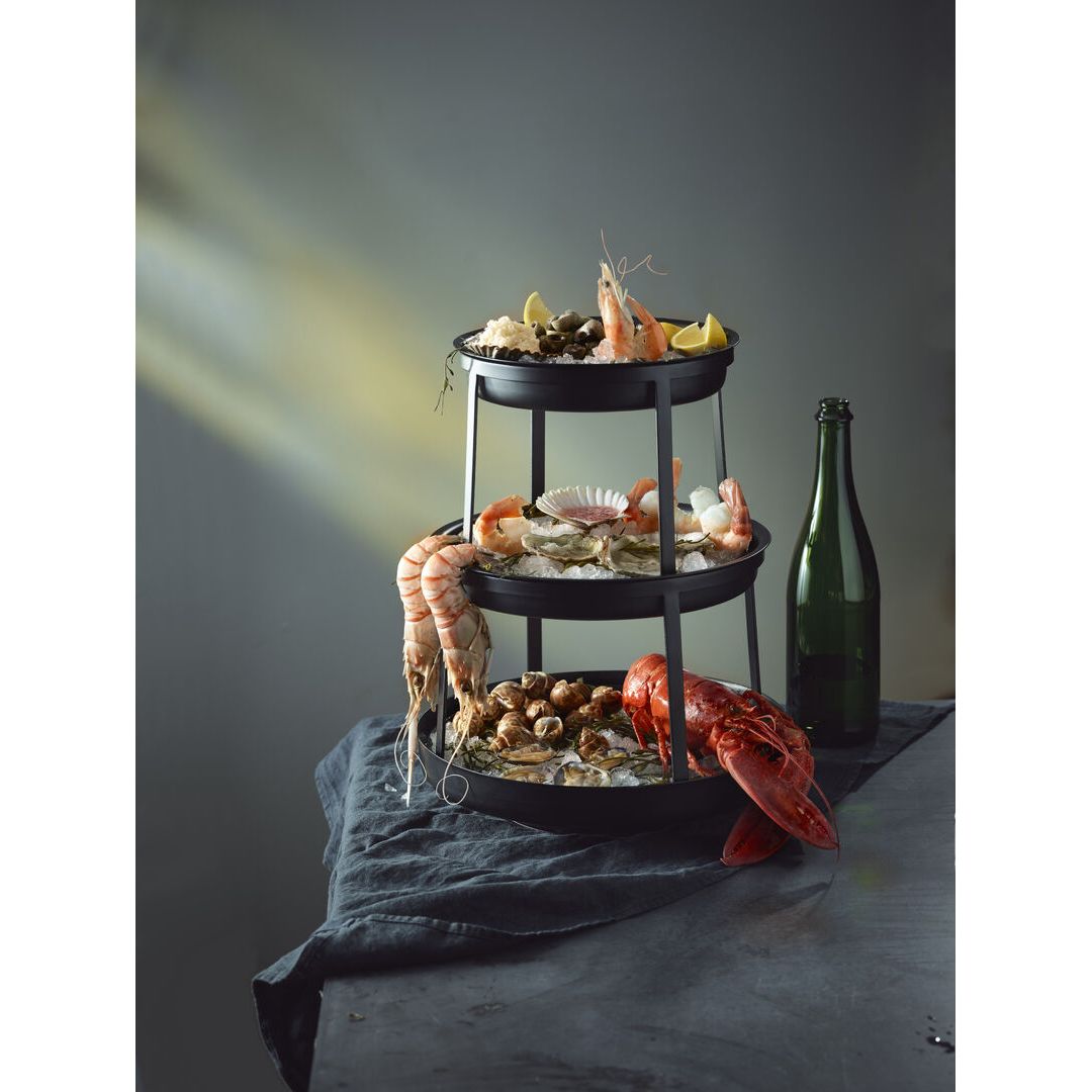 Black Metal 3 Tier Seafood Stand 31cm x 39.4cm (12 1/4" x 15 1/2")