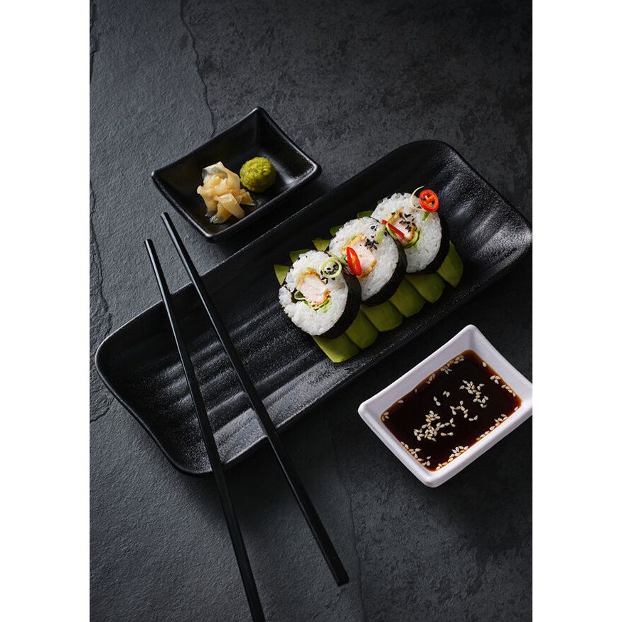 Utopia | Tableware | Zen Black Rectangle Tray 9.5 x 2.2cm (3 3/4 x 7/8") | Bespoke77