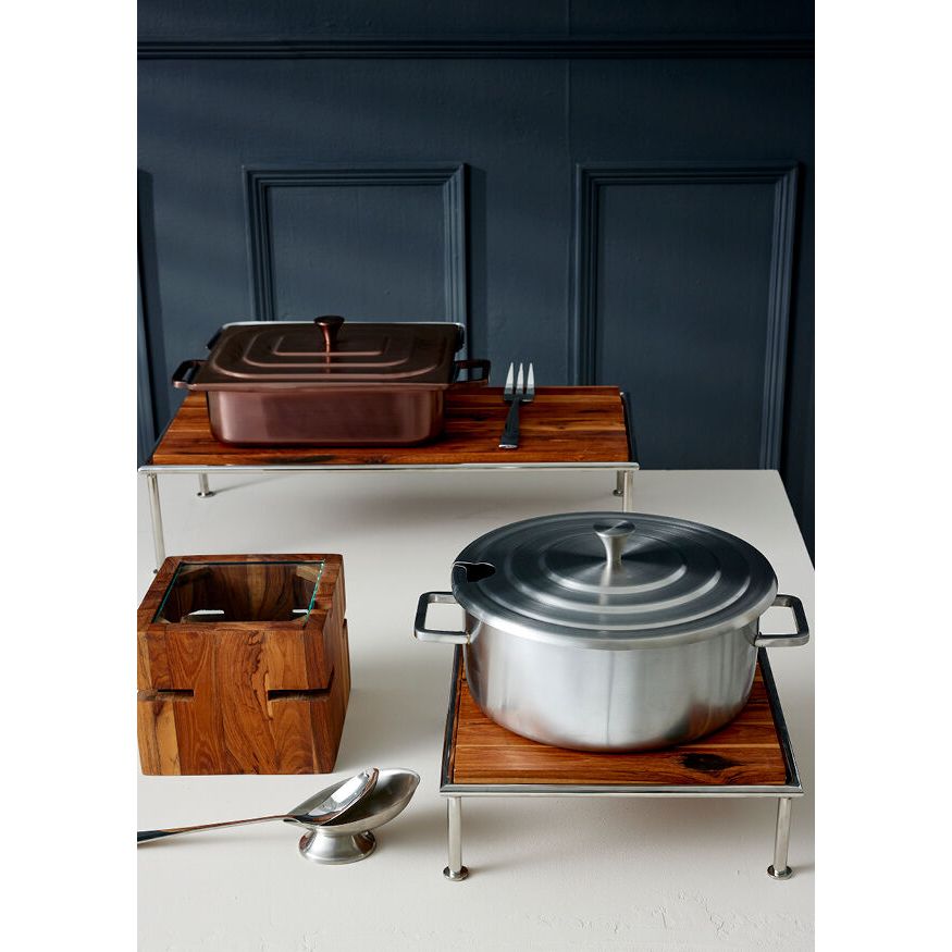 Homestyle Brushed Stainless Round Chafer 38.1 x 31.8 x 12.7cm 3.8ltr (15 x 12 1/2 x 5" 4qts)