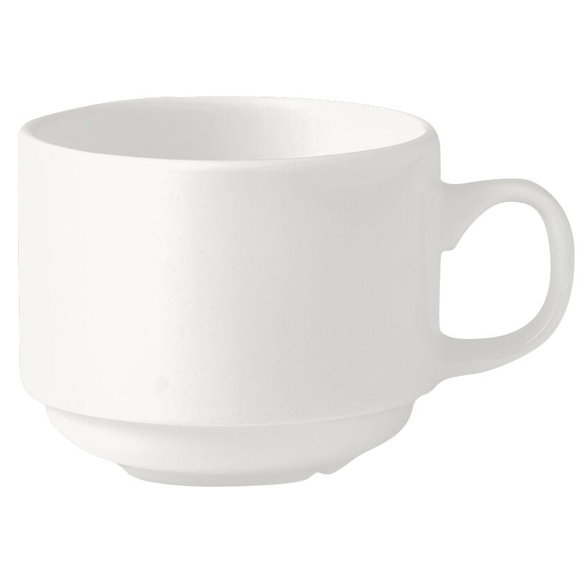 Utopia | Tableware | Monaco White Stacking Cup 21.5cl (7 1/2oz) | Bespoke77