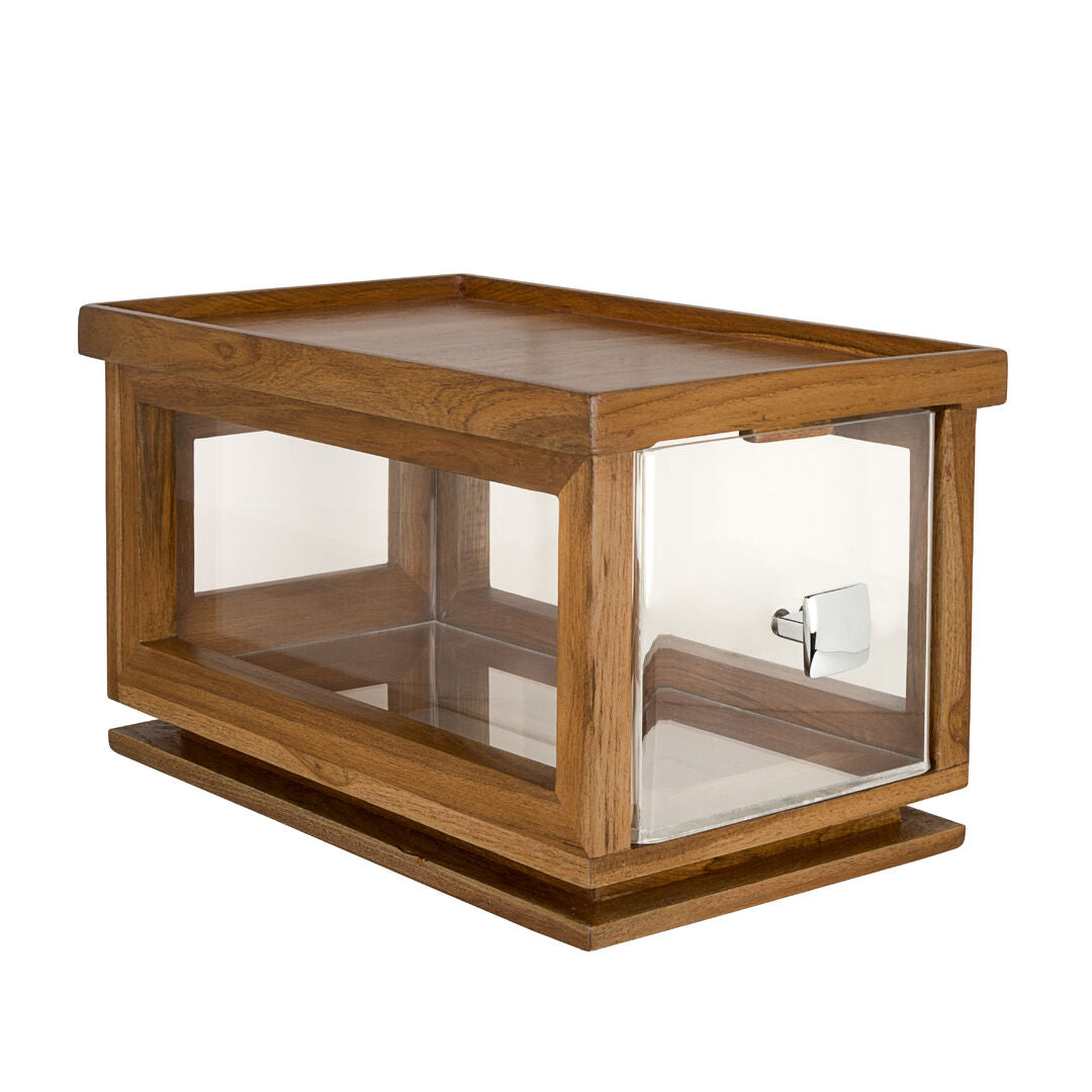 Fusion Teak Bakery Box With Acrylic Drawer 36.2 x 21.6 x 20.3cm (14 1/4 x 8 1/2 x 8")