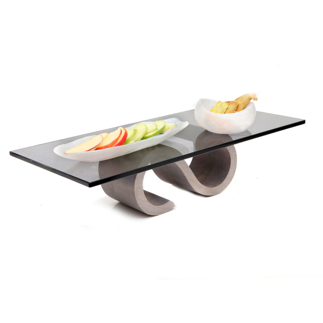 Fusion Grey Wash Teak S Shape Riser 30.5 x 15.2cm (12 x 6")