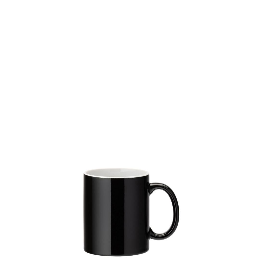 Pure White Straight-Sided Mug 12oz (34cl) - Black