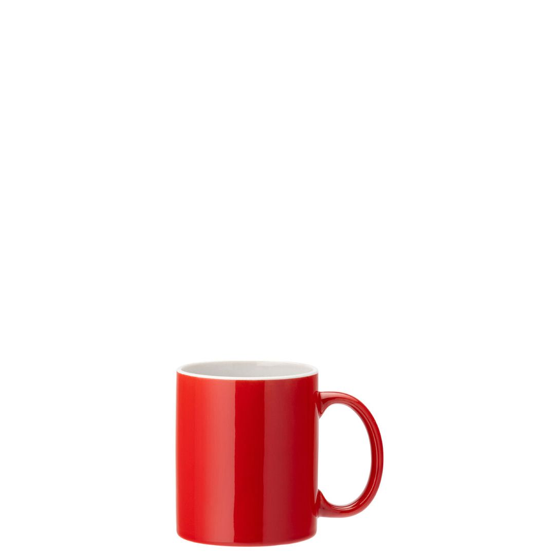 Pure White Straight-Sided Mug 12oz (34cl) - Red