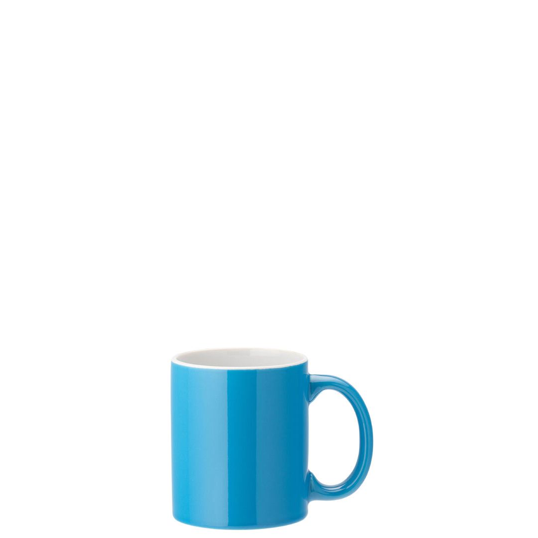 Pure White Straight-Sided Mug 12oz (34cl) - Blue