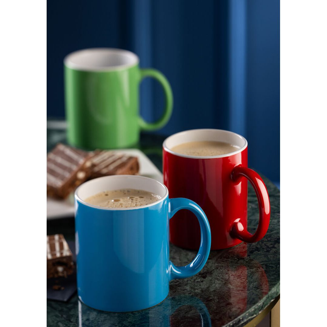 Pure White Straight-Sided Mug 12oz (34cl) - Blue