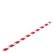 Paper Red Stripe Straw 8" (20cm)