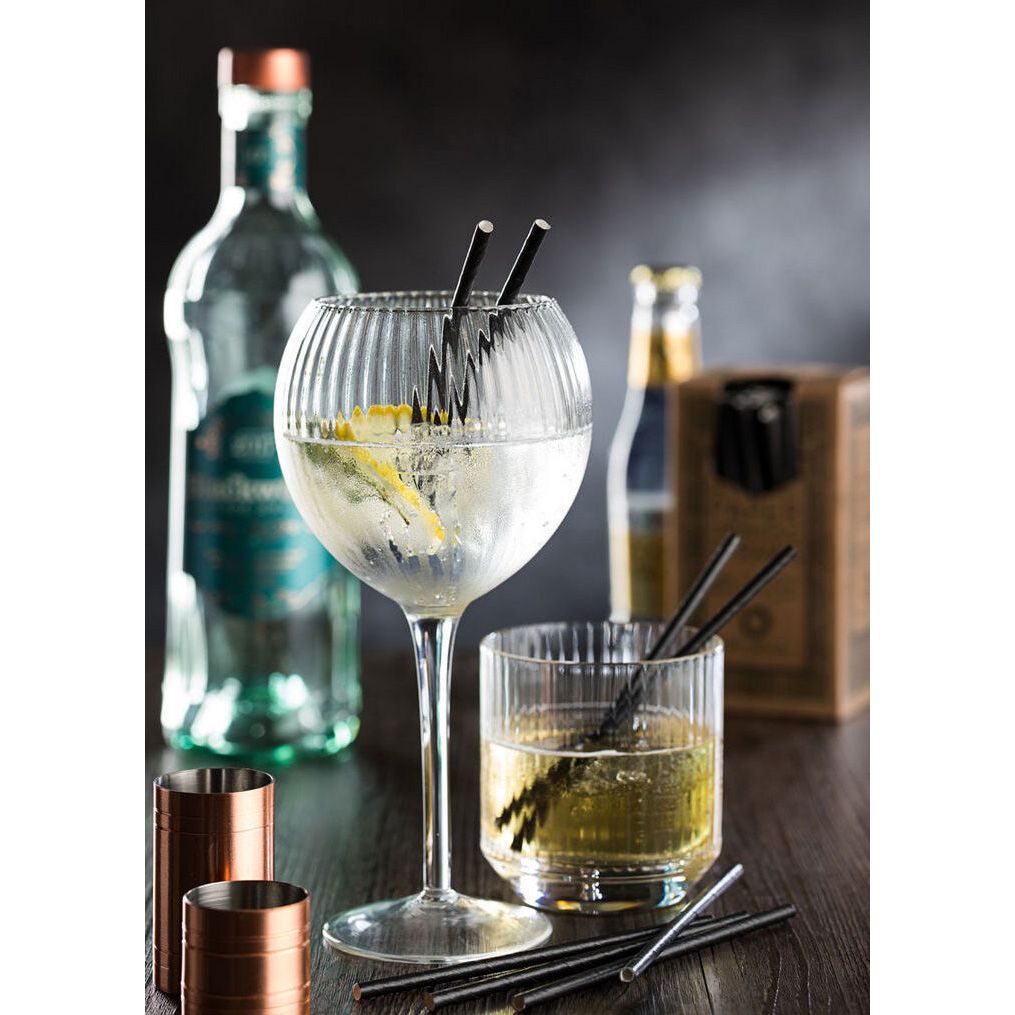Paper Black Cocktail Straw 5.5" (14cm) 5mm Bore