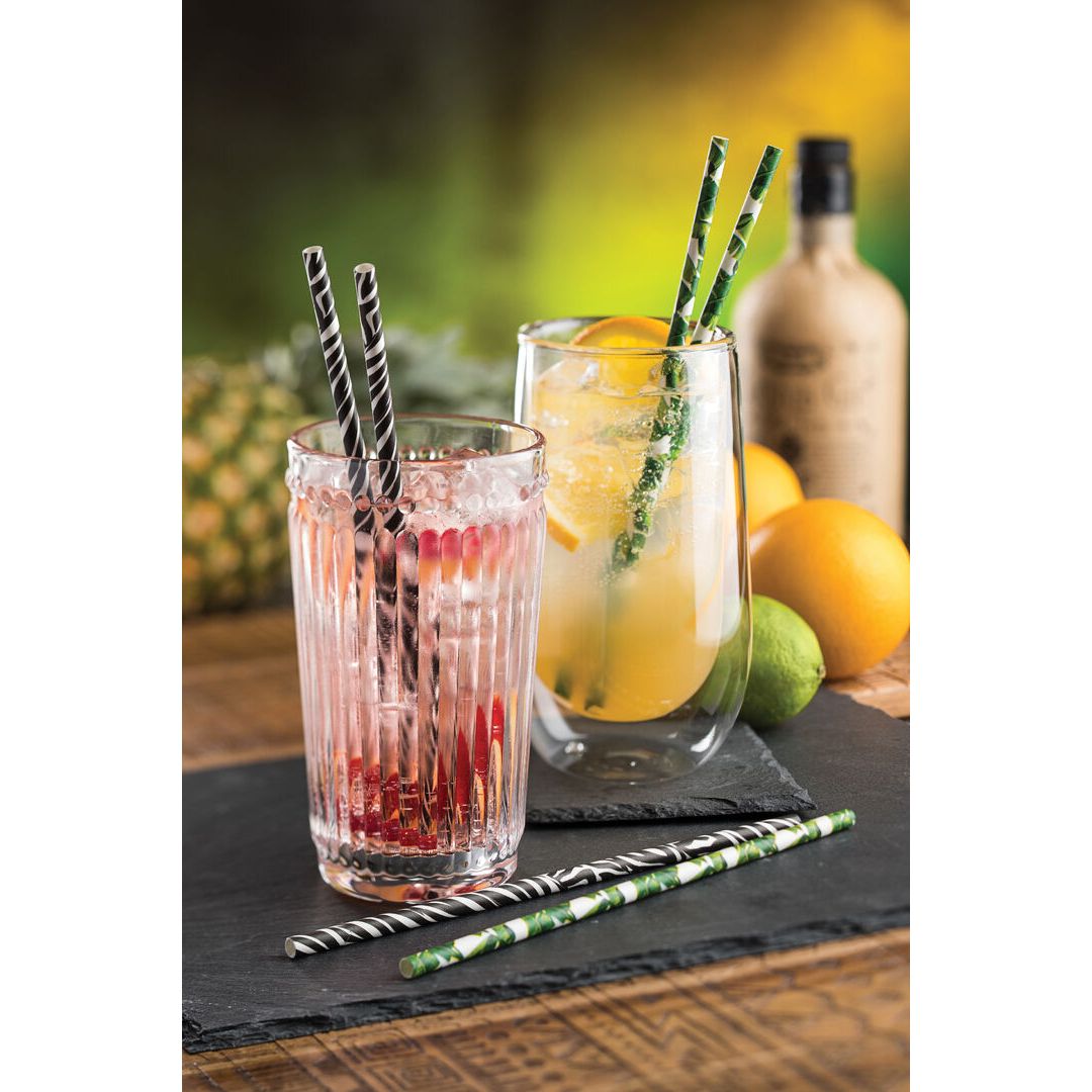 Paper Jumbo Red Stripe Straw 9" (23cm) 8mm Bore