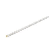 Paper Chevron Matt Silver Straw 8" (20cm)
