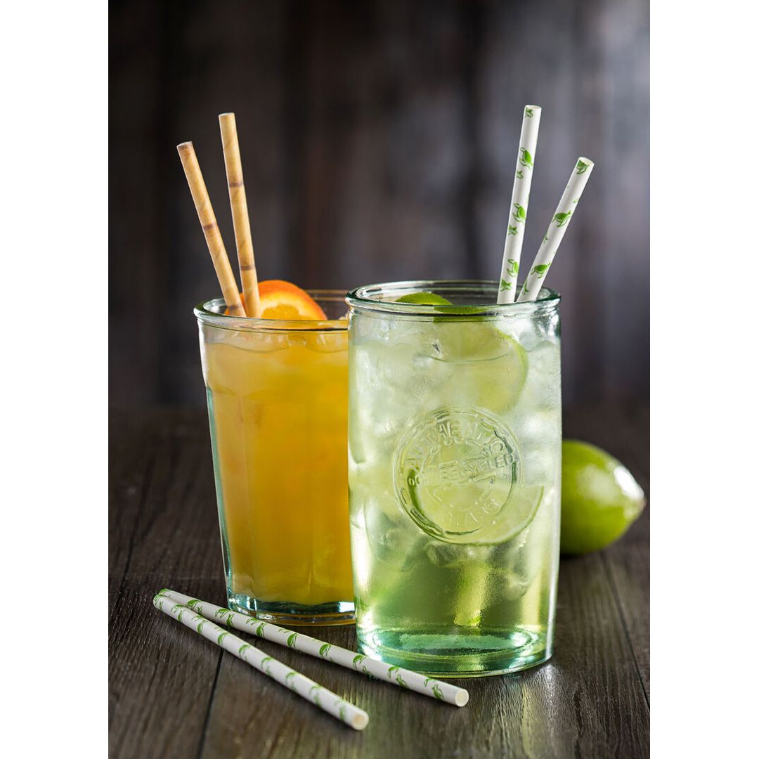 Paper Natural Bamboo Straw 8" (20cm) Box of 250