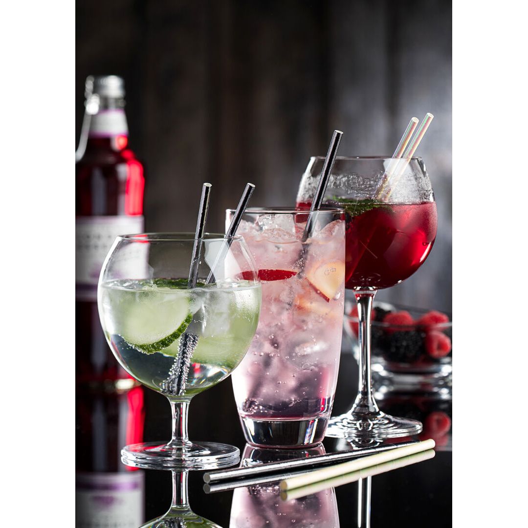 Paper Gunmetal Metallic Straw 8" (20cm) Box of 250