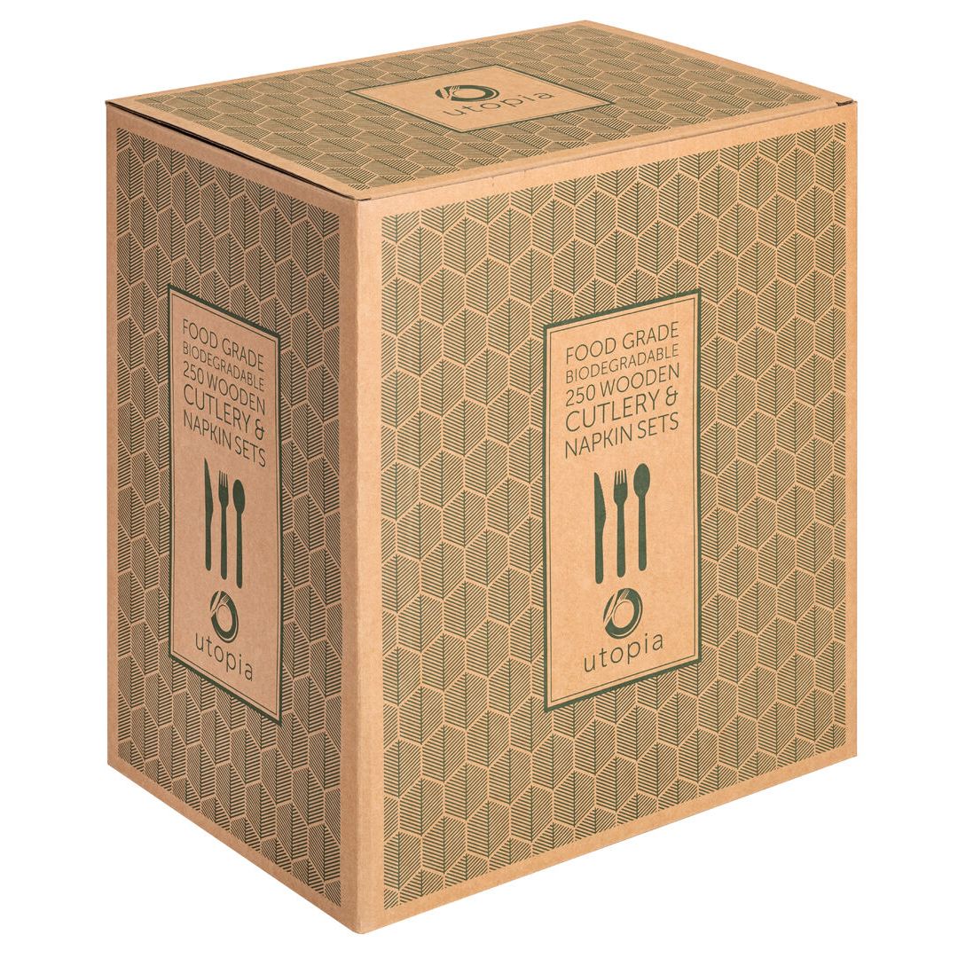 Birch Wood Cutlery Set (Box of 250 sets)