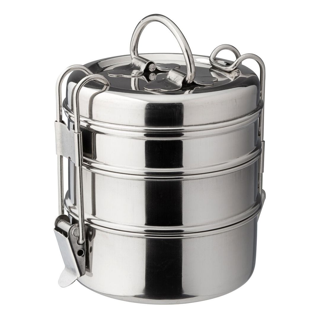 3 Tier Tiffin Box 4.25" (11cm) H: 4.75" (12cm)