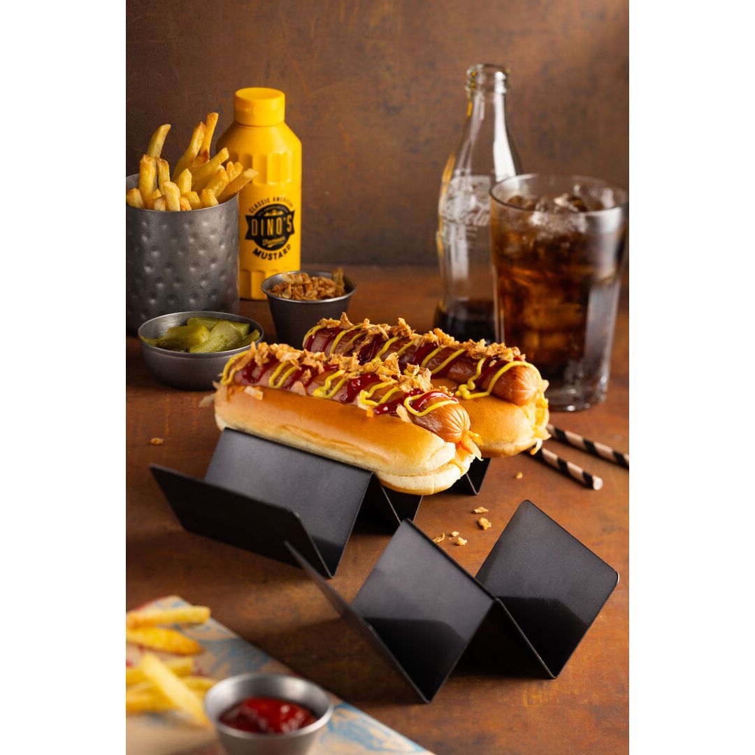 Black Triple Street Food Stand 21cm x 10cm