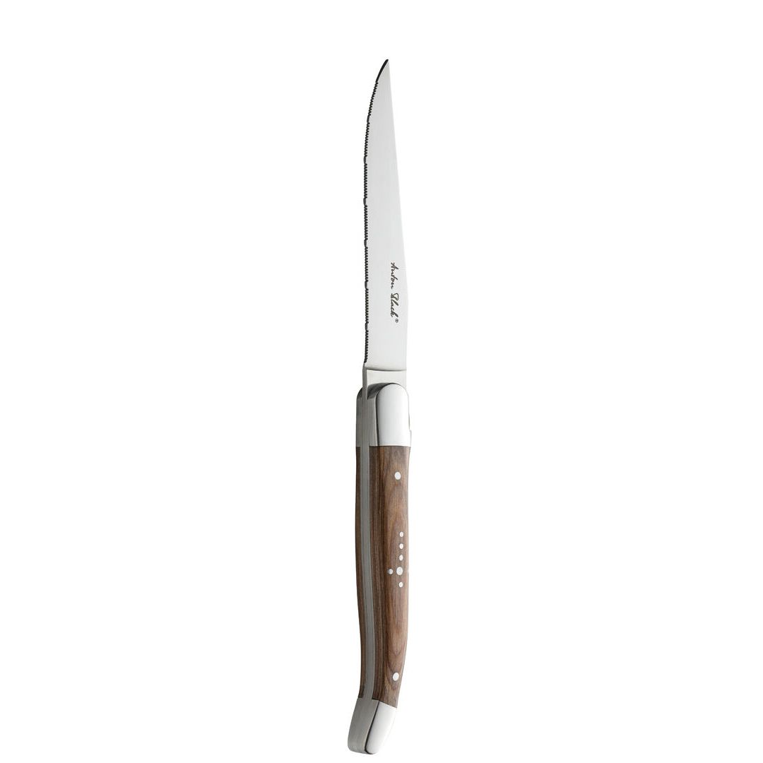 Laguiole Wood Handled Steak Knife - Serrated Edge
