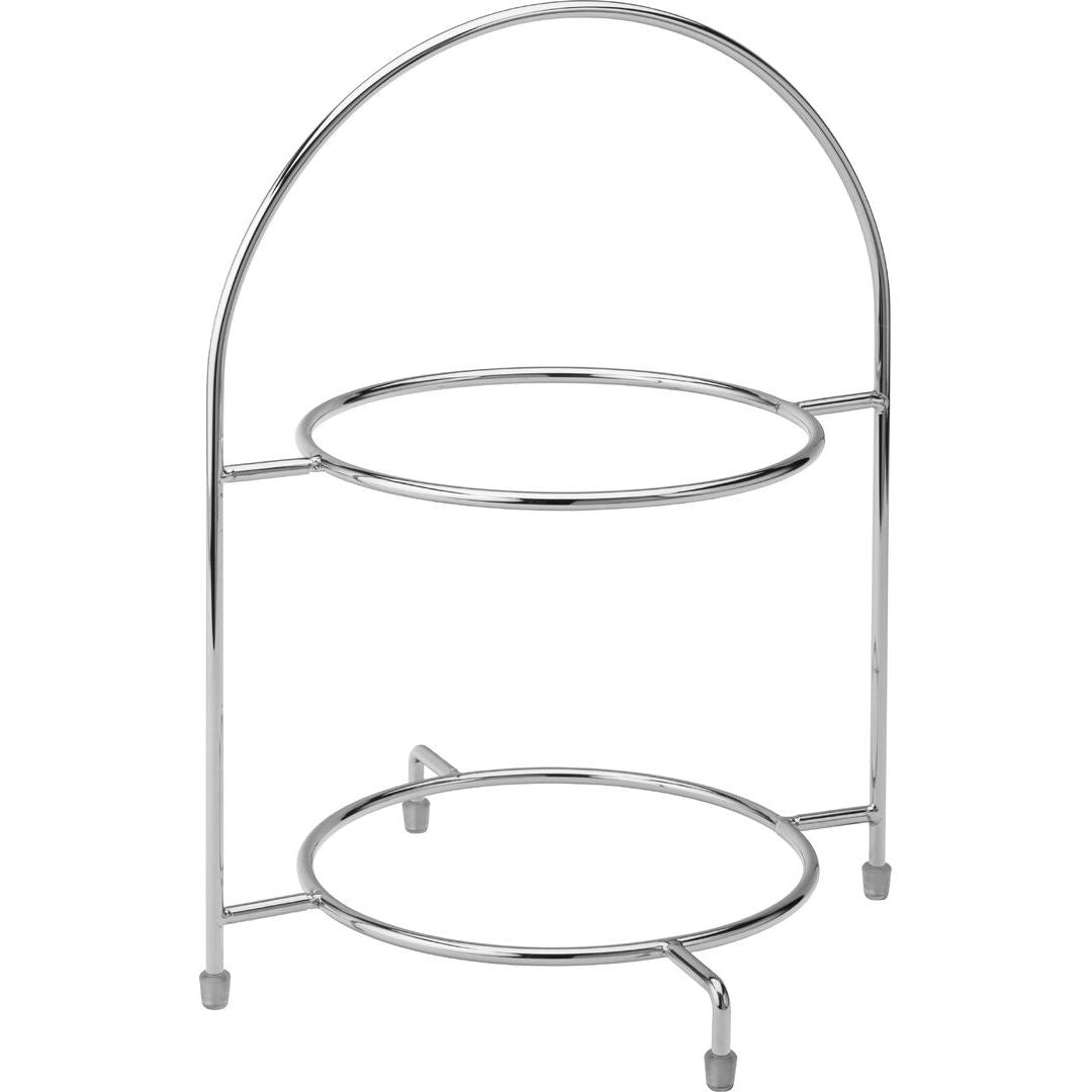 Chrome 2 Tier Cake Plate Stand 12.5" (32cm)
