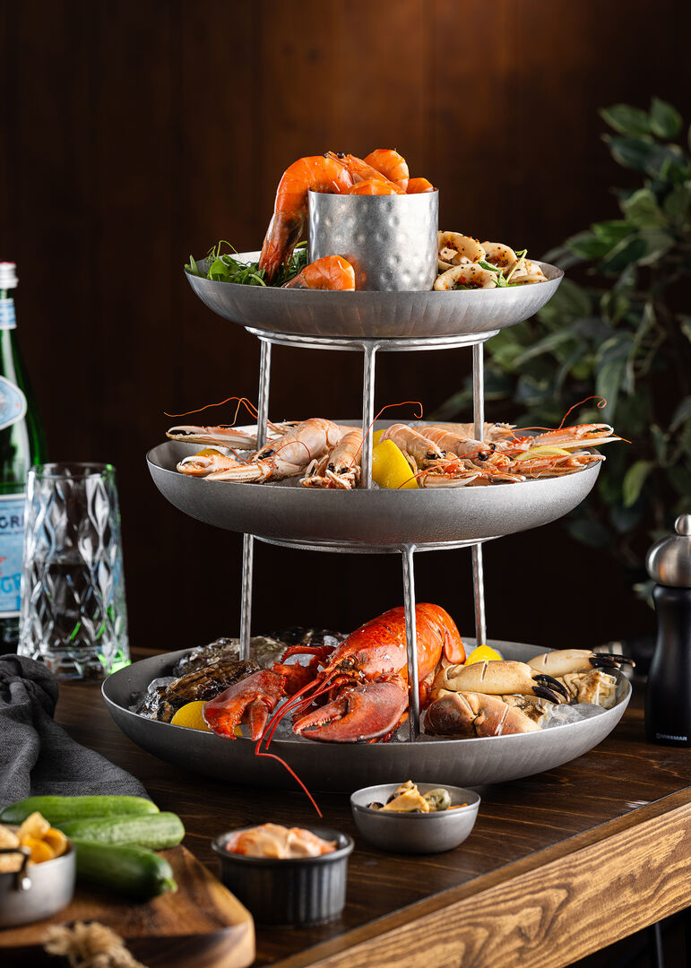 Vintage Steel Seafood Tower Small Stand 18 x 12.5c
