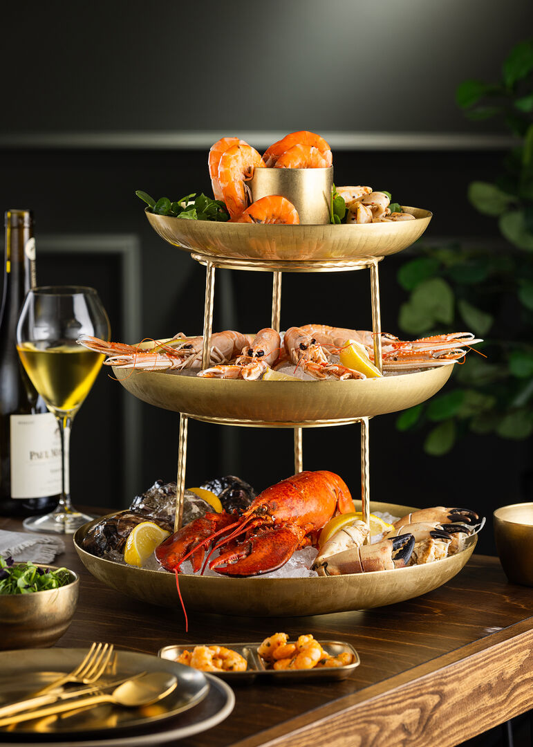 Vintage Gold Seafood Tower Serving Bowl (35cm)