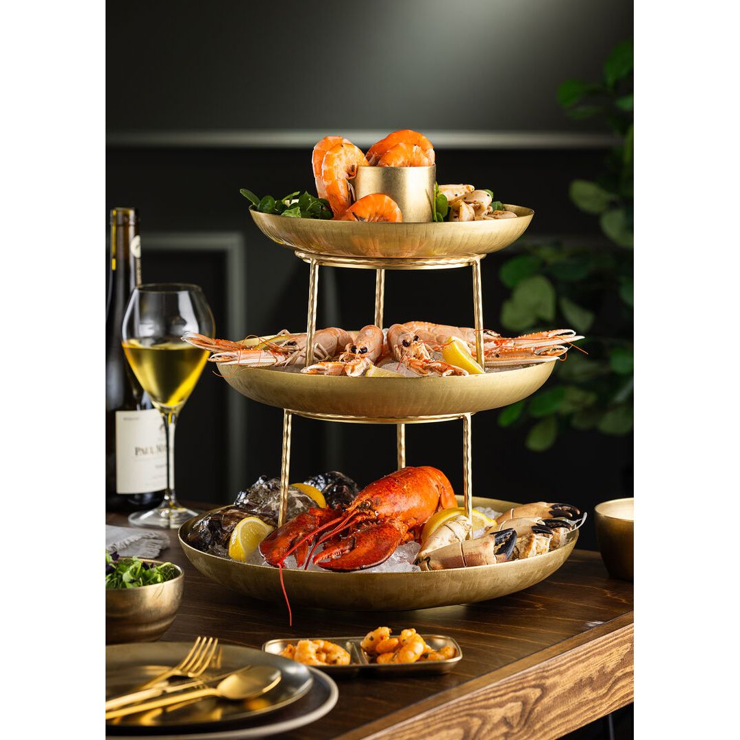Vintage Gold Seafood Tower Small Stand (18 x 12.5c