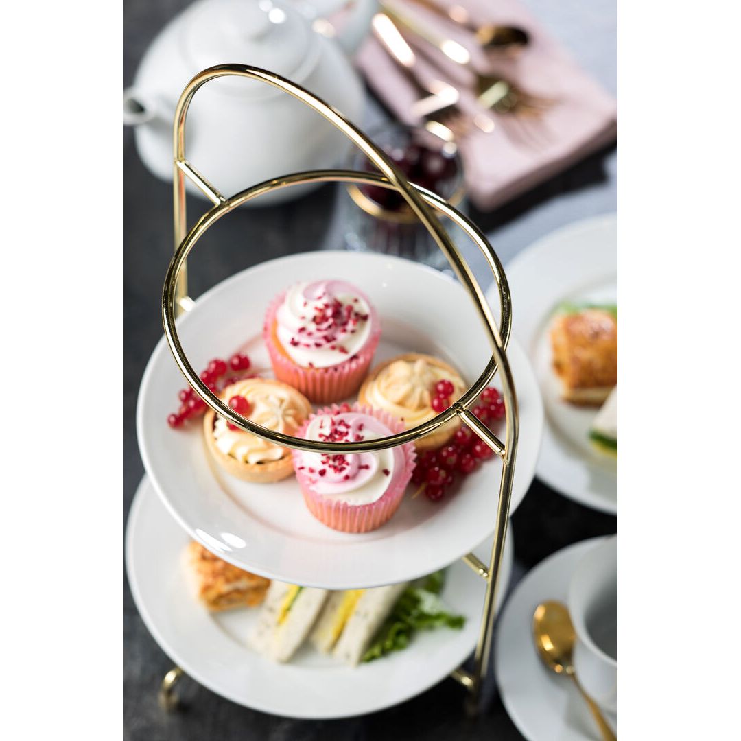 Gold 3 Tier Plate Stand 16.5" (42cm)
