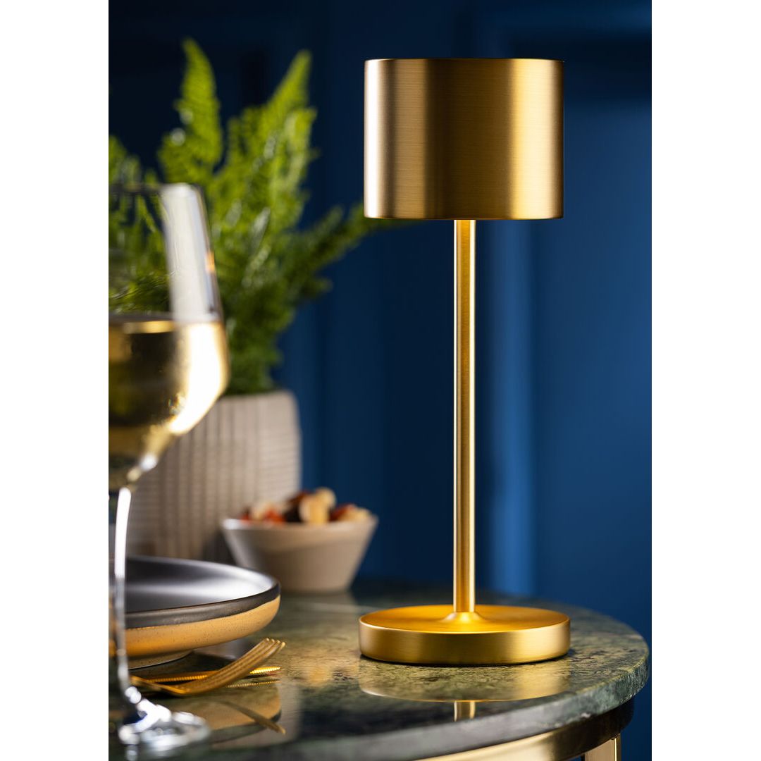 Tahiti LED Cordless Lamp 26cm - Brushed Gold
