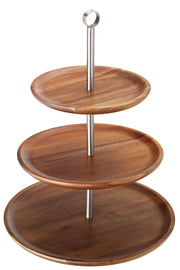 3 Tiered Acacia Sharing Platter 12, 9.75, 8.25"