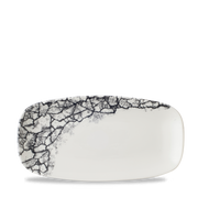 Kintsugi Accents Quartz Black Chefs Oblong Plate 11 3/4 X 6"