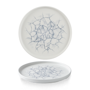 Studio Prints Kintsugi Pearl Grey Walled Porcelain Plate 10 2/8"