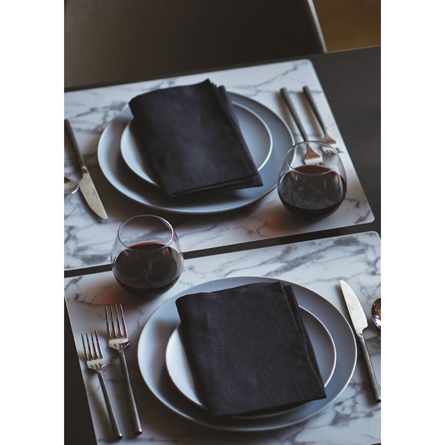 Utopia | Table Presentation | Modern Twist Marble Grey Silicone Placemat 30.5 x 40.6cm (12 x 16") | Bespoke77