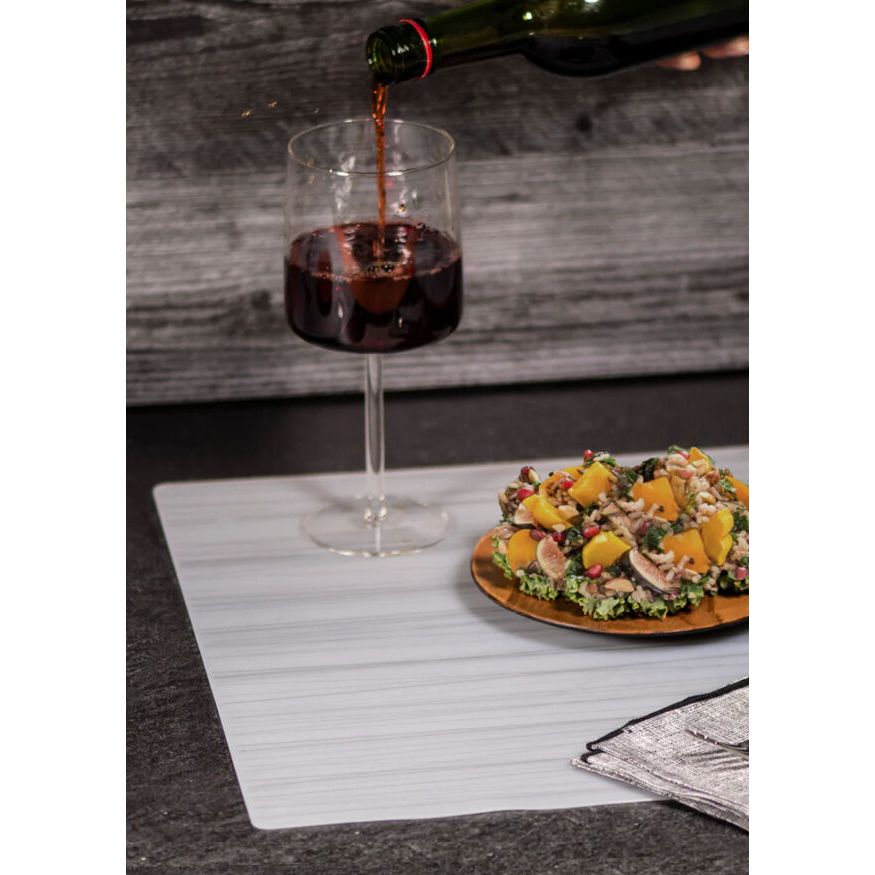 Utopia | Table Presentation | Modern Twist Stream Silver Silicone Table Runner 35.6 x 182.9cm (14 x 72") | Bespoke77