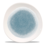 Raku Topaz Blue Round Trace Plate 11 1/4"