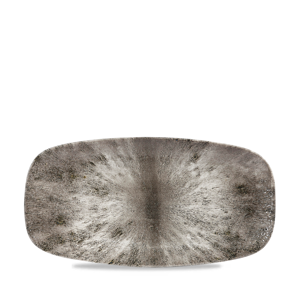 Stone Quartz Black Chefs Oblong Plate 13 7/8 X 7 3/8"