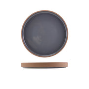 GenWare Kava Dark Grey Stoneware Raw Wall Presentation Plate 20cm