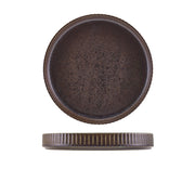 Terra Porcelain Black Fluted Presentation Plate 20.5cm