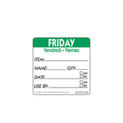 50mm Friday Removable Day Label (500)